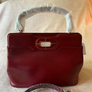 Bulgari Isabella Rossellini Burgundy Top Handle Shoulder Bag